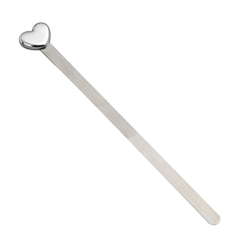 Silver heart metal bookmark with slim silver bar and heart-shaped head