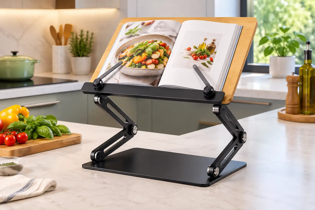 Adjustable Cookbook Stand for Better Kitchen Posture