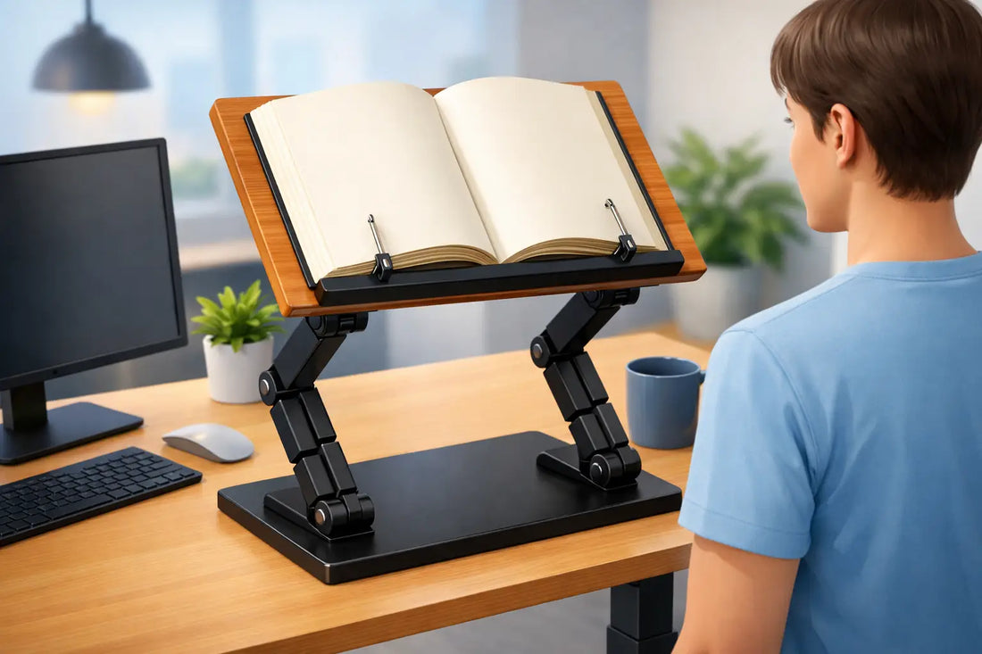 Standing Desk Reading Without Neck Strain