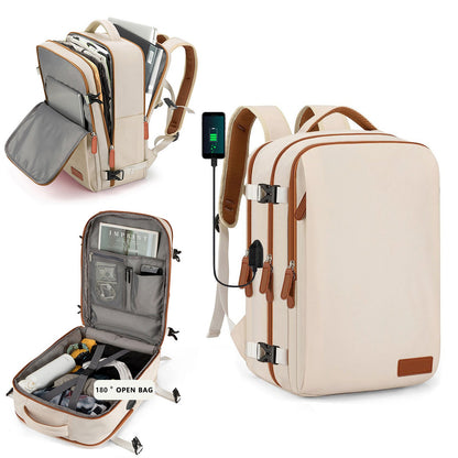 Men's Large Oxford Cloth Backpack – 36–55L Casual Travel Bag