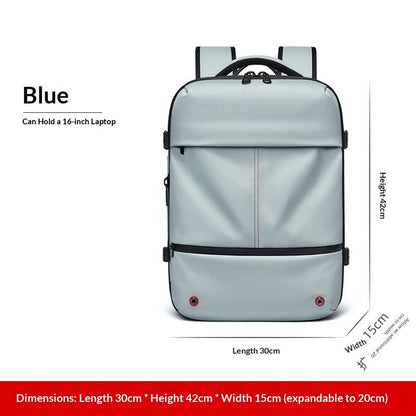 Water-Resistant Expandable Laptop Backpack | 16" Oxford Fabric Business Travel Bag 20–35L
