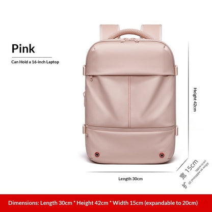 Water-Resistant Expandable Laptop Backpack | 16" Oxford Fabric Business Travel Bag 20–35L