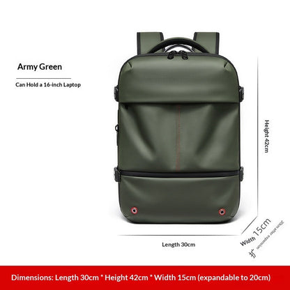 Water-Resistant Expandable Laptop Backpack | 16" Oxford Fabric Business Travel Bag 20–35L