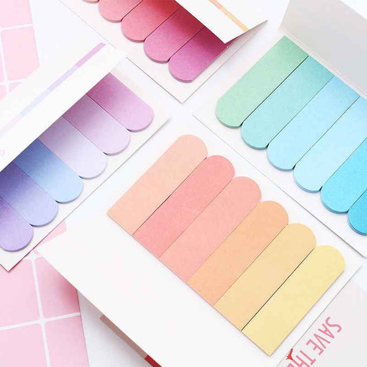 Aesthetic Gradient Sticky Notes & Index Indicator Tabs – Translucent Page Markers for Studying, Planners & Office Organization