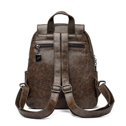 Women's Large Capacity Genuine Leather Travel Bag | Laptop Sleeve & Multi-Pocket