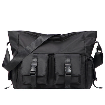Men's Japanese Streetwear Canvas Crossbody Bag – Utility Shoulder Bag for Travel & Daily Use