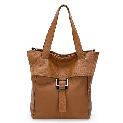 Genuine Leather Crossbody Bag for Women – Retro Single-Shoulder Bag | Black & Tan