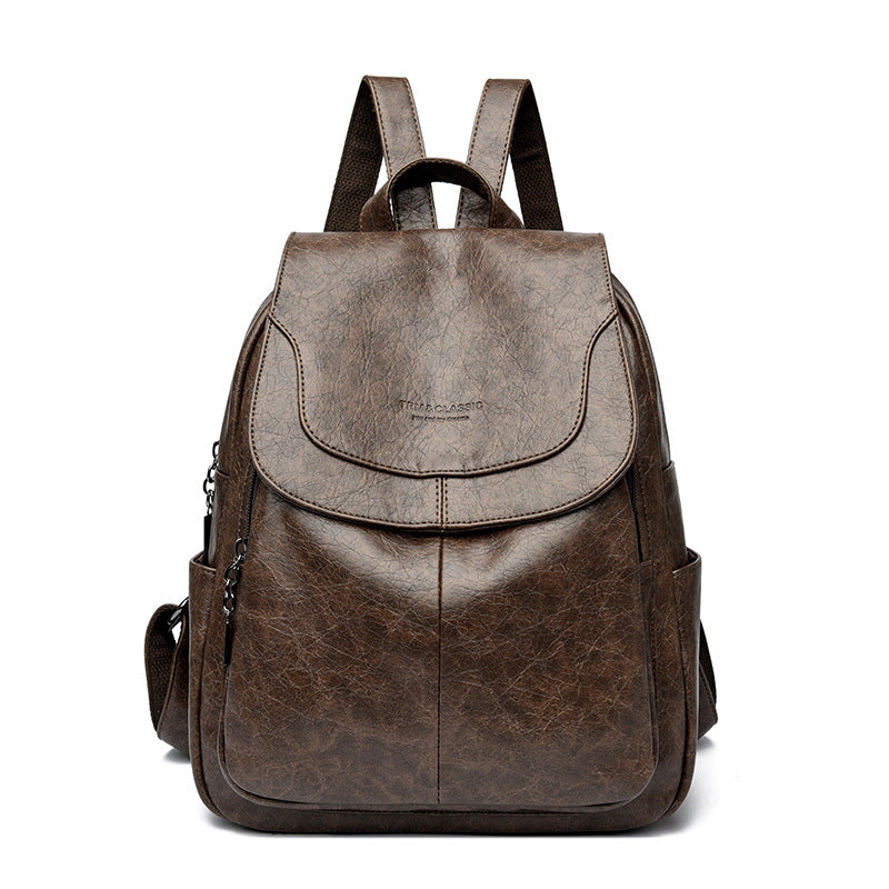 Women's Large Capacity Genuine Leather Travel Bag | Laptop Sleeve & Multi-Pocket