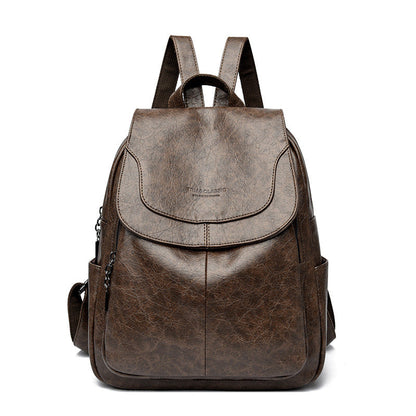 Women's Large Capacity Genuine Leather Travel Bag | Laptop Sleeve & Multi-Pocket