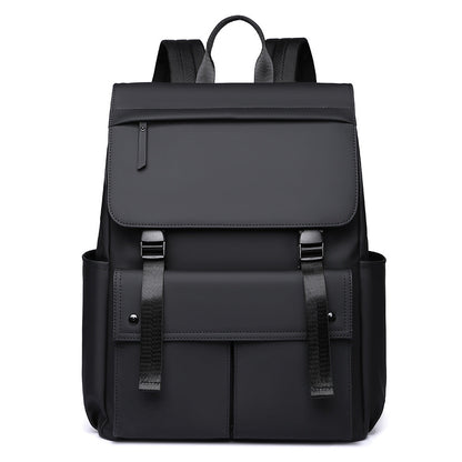 Men's Waterproof Nylon Backpack - Large Capacity Travel Backpack with Curved Shoulder Straps