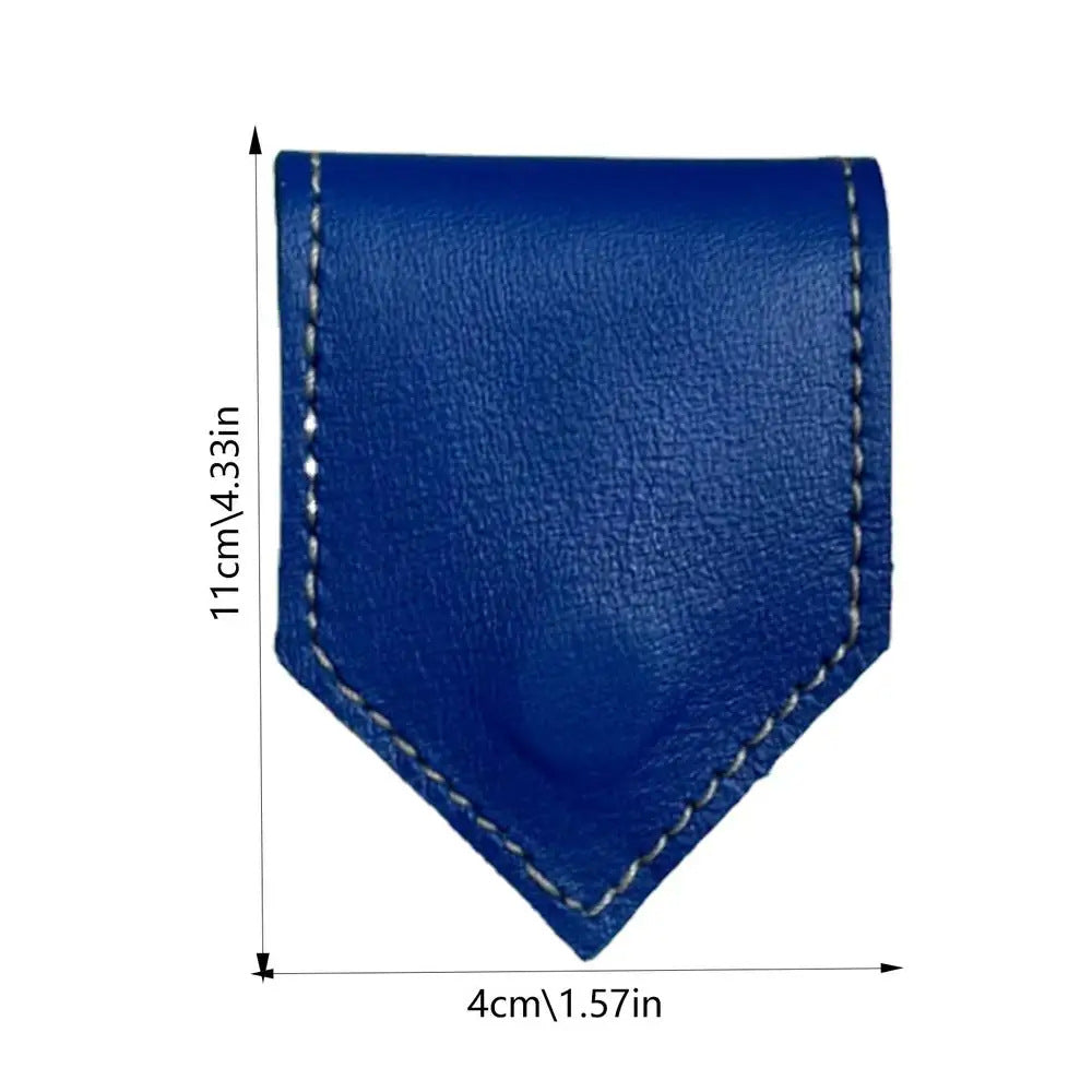 Blue leather magnetic bookmark, diamond shape with 4cm x 1.57in size.