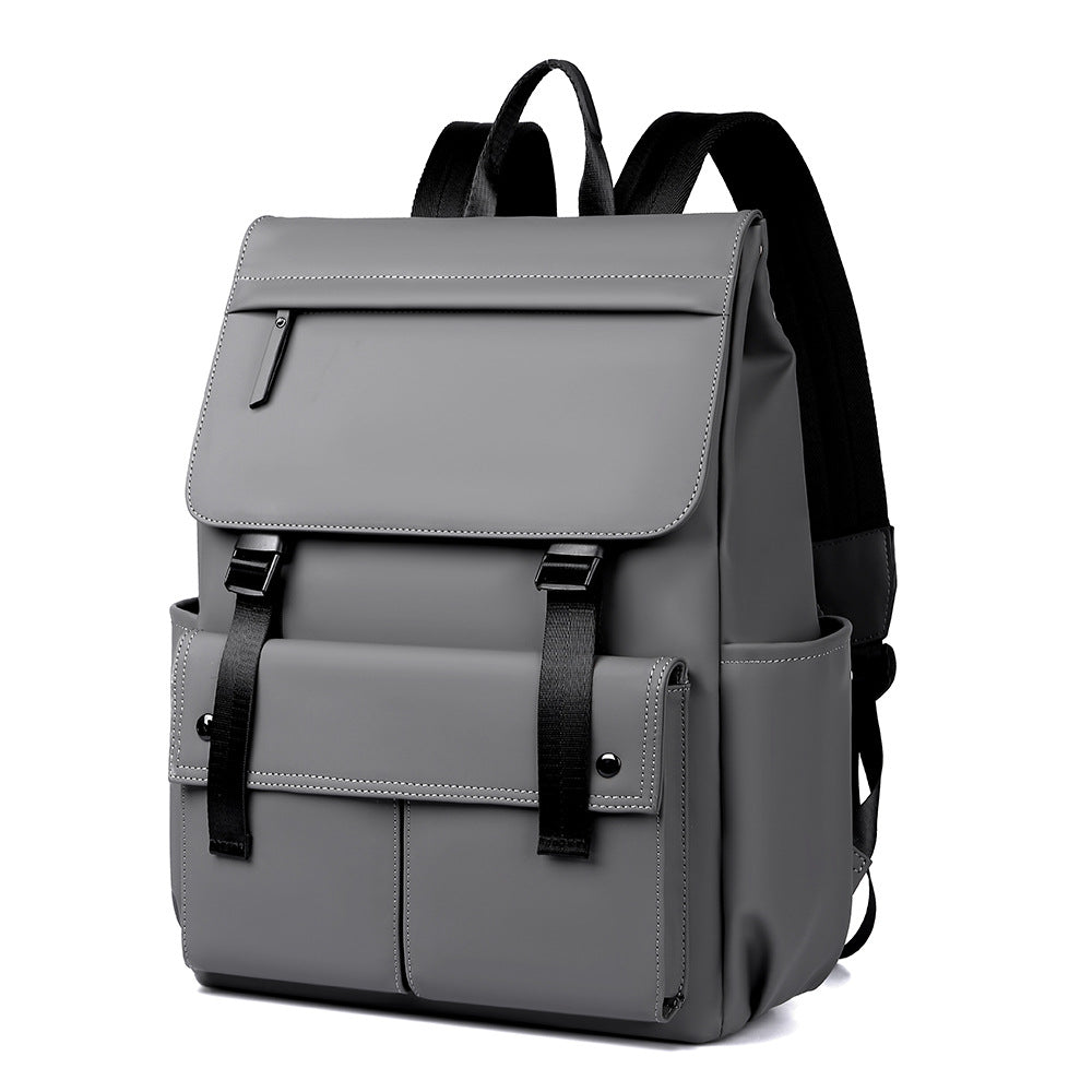 Men's Waterproof Nylon Backpack - Large Capacity Travel Backpack with Curved Shoulder Straps
