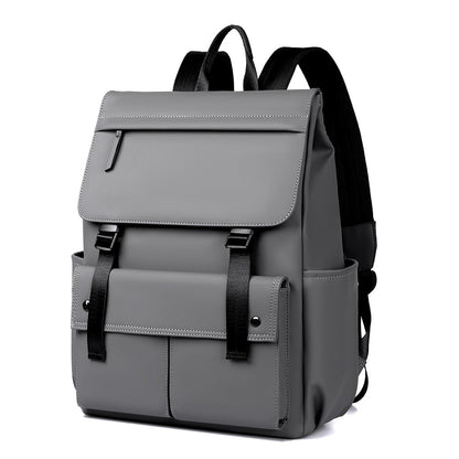 Men's Waterproof Nylon Backpack - Large Capacity Travel Backpack with Curved Shoulder Straps