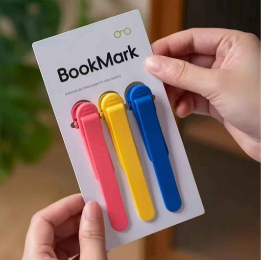 PageGrip bookmark set with three clip-style bookmarks in red, yellow, and blue.