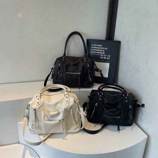 Large-Capacity Retro PU Leather Messenger Bag – Stylish Daily Carryall for The Stander