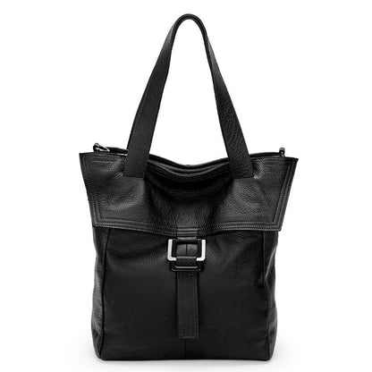 Genuine Leather Crossbody Bag for Women – Retro Single-Shoulder Bag | Black & Tan