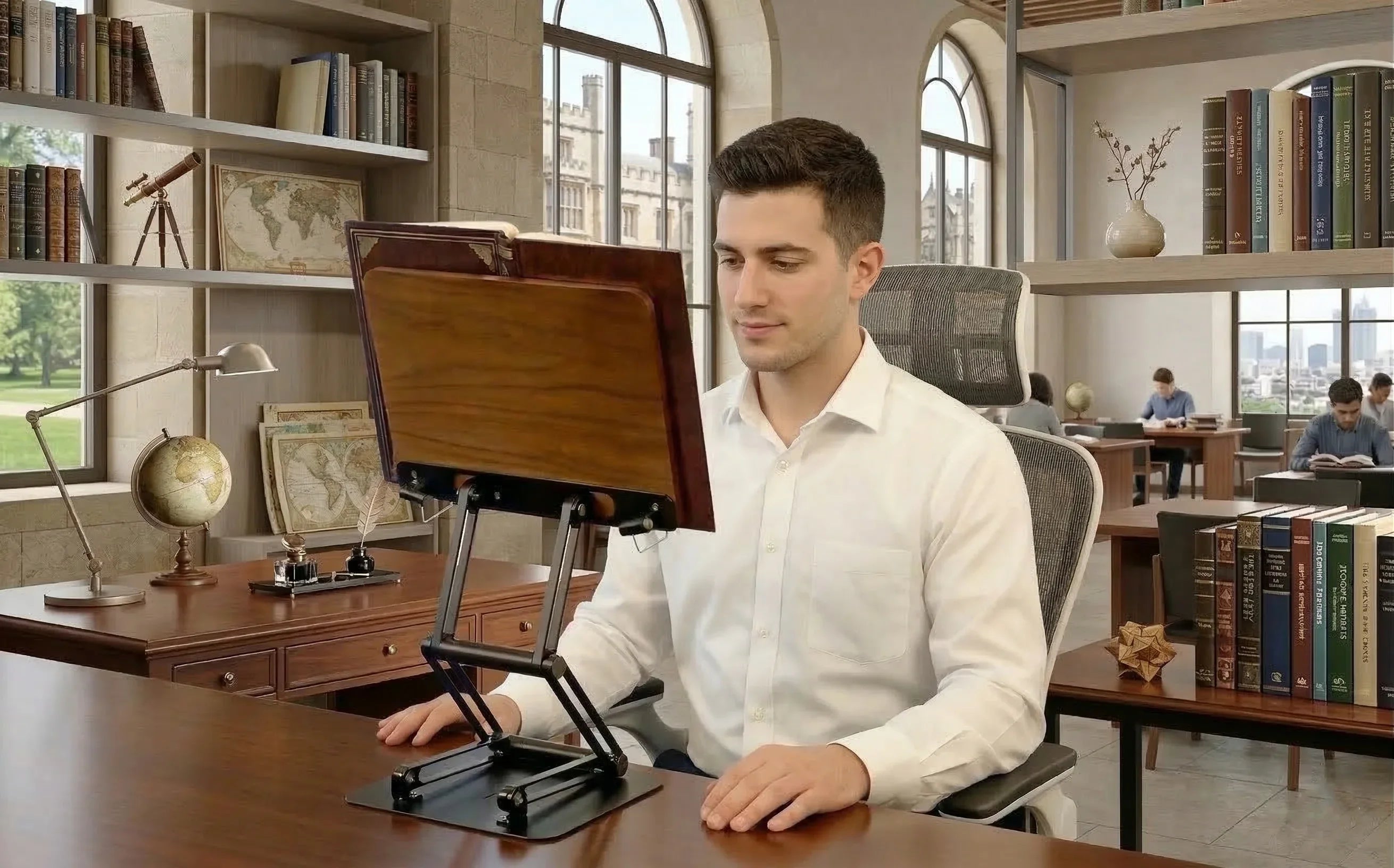 adjustable book stand for reading on desk
