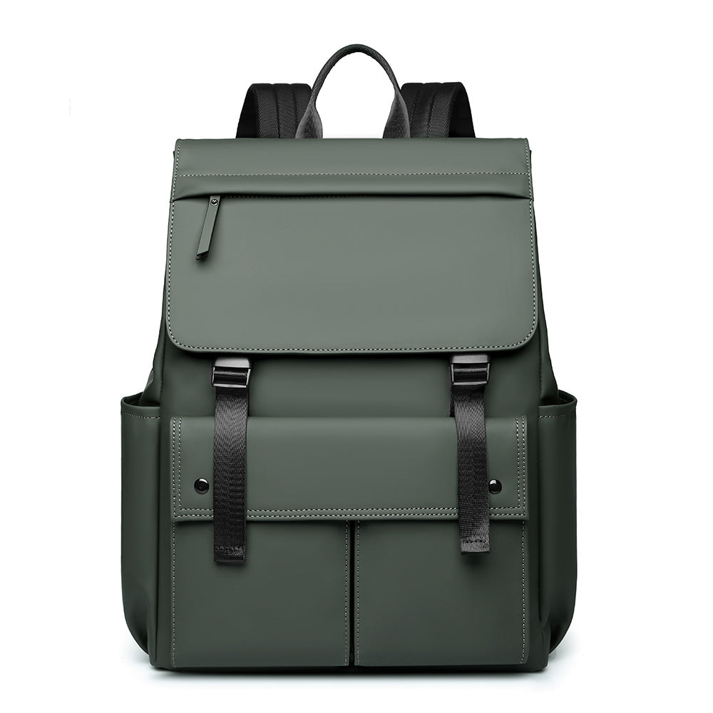 Men's Waterproof Nylon Backpack - Large Capacity Travel Backpack with Curved Shoulder Straps