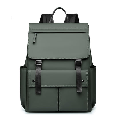 Men's Waterproof Nylon Backpack - Large Capacity Travel Backpack with Curved Shoulder Straps