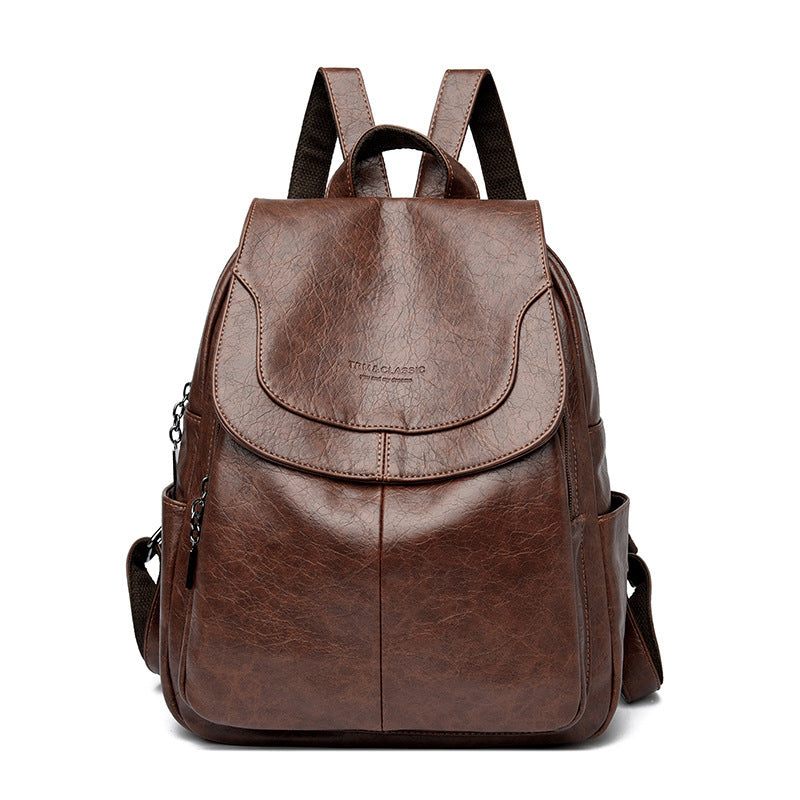 Women's Large Capacity Genuine Leather Travel Bag | Laptop Sleeve & Multi-Pocket