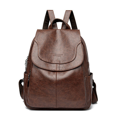 Women's Large Capacity Genuine Leather Travel Bag | Laptop Sleeve & Multi-Pocket