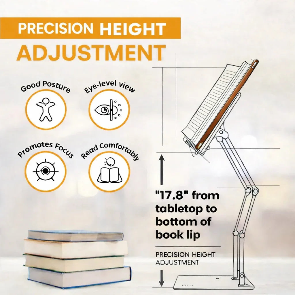 ergonomic adjustable book stand setup
