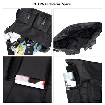 Men's Japanese Streetwear Canvas Crossbody Bag – Utility Shoulder Bag for Travel & Daily Use